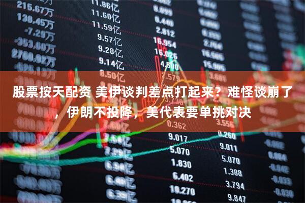 股票按天配资 美伊谈判差点打起来？难怪谈崩了，伊朗不投降，美代表要单挑对决